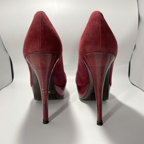 Stuart Weitzman Red Suede Platform High Heel Pumps Women’s 7.5 M Spain - Picture 5 of 10